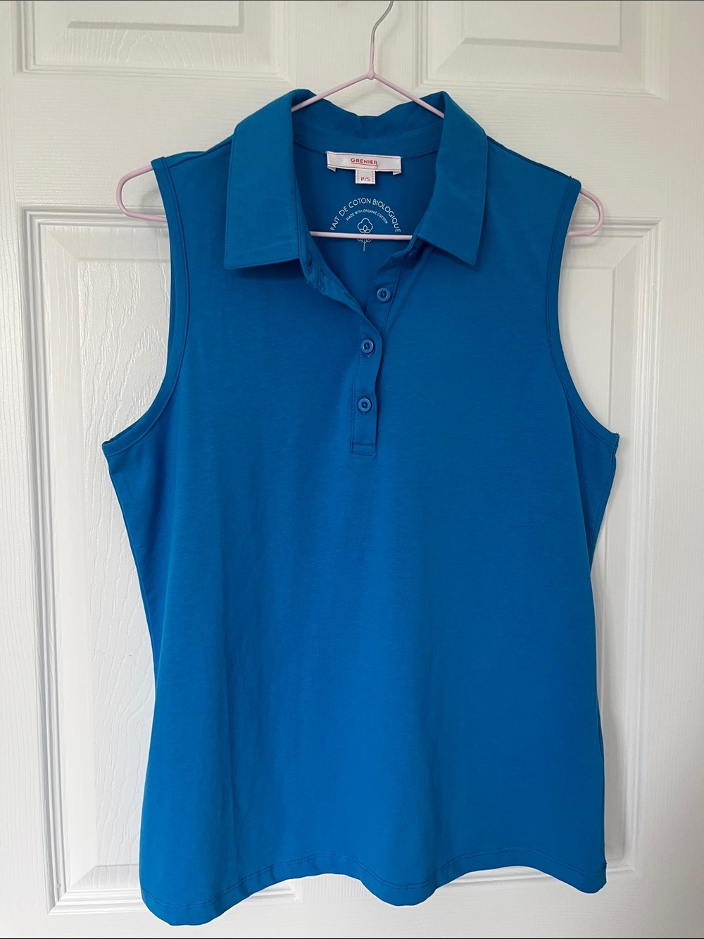 Grenier Sleeveless Polo Top - Blue